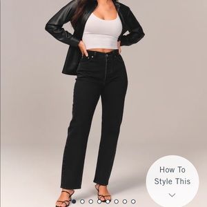 Abercrombie & Fitch black high rise dad jeans curve love